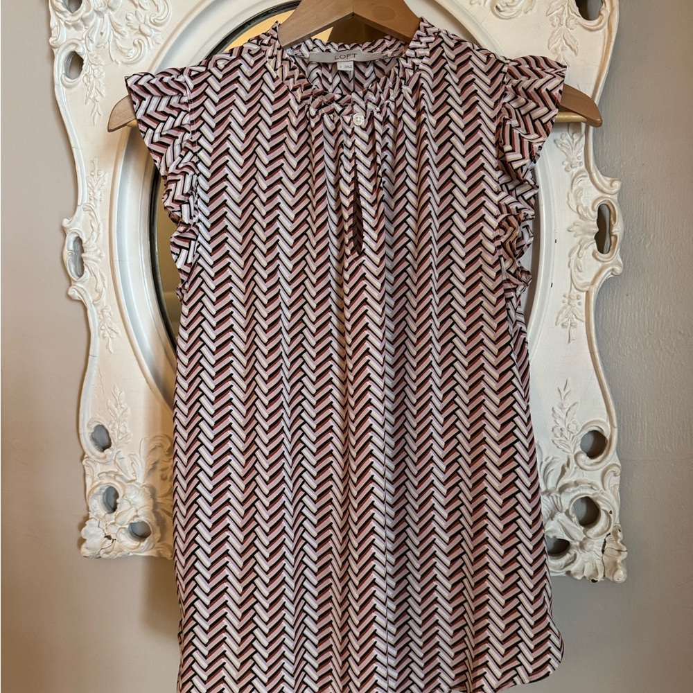 LOFT Chevron Patterned 3 Piece Set. 2 Tops and 1 Skirt.